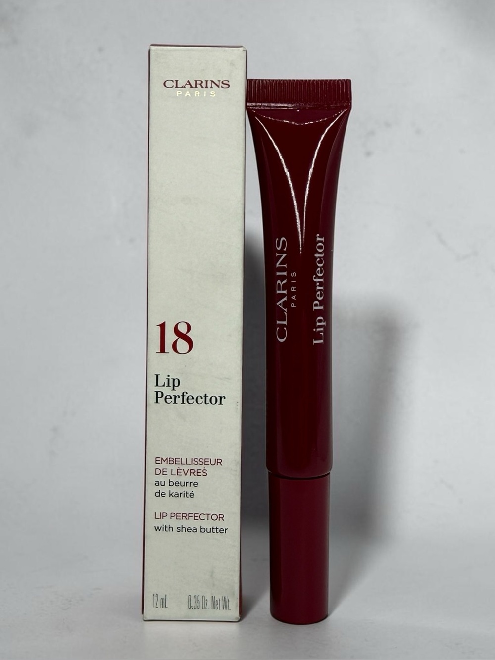Clarins Lip Perfector 18 Intense Garnet Peptide Plumping Lip Gloss 0.35oz